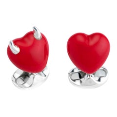 Deakin & Francis Boutons de manchette en argent sterling « Good and Bad Heart »