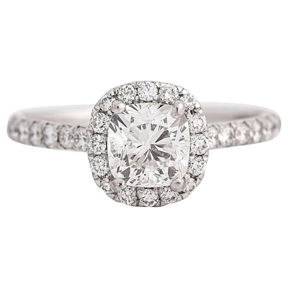 GIA 1.01 Carat Cushion Cut Diamond Engagement Ring