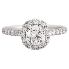 Stunning 1.01 Carat Asscher Cut Diamond Gold Engagement Ring For Sale ...