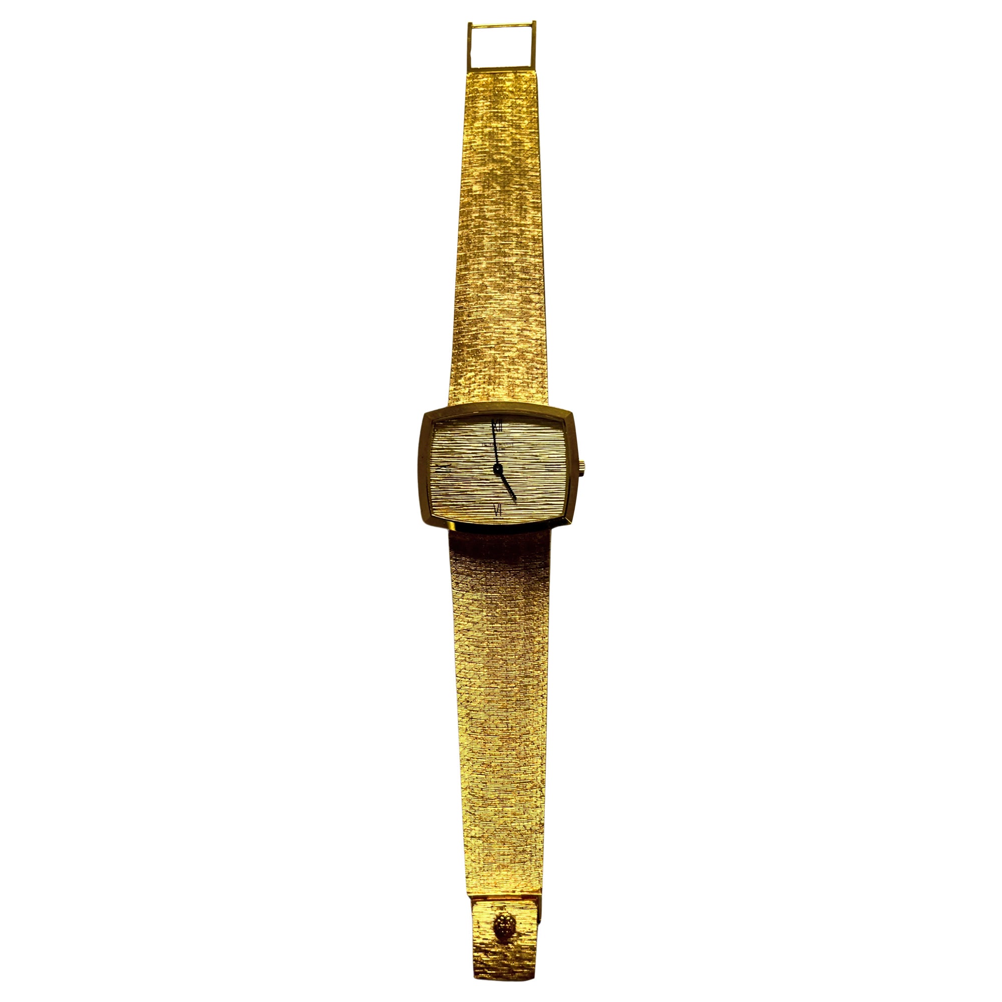 Patek Phillipe 18 Karat Yellow Gold Textured Gold Vintage Estate Watch For Sale