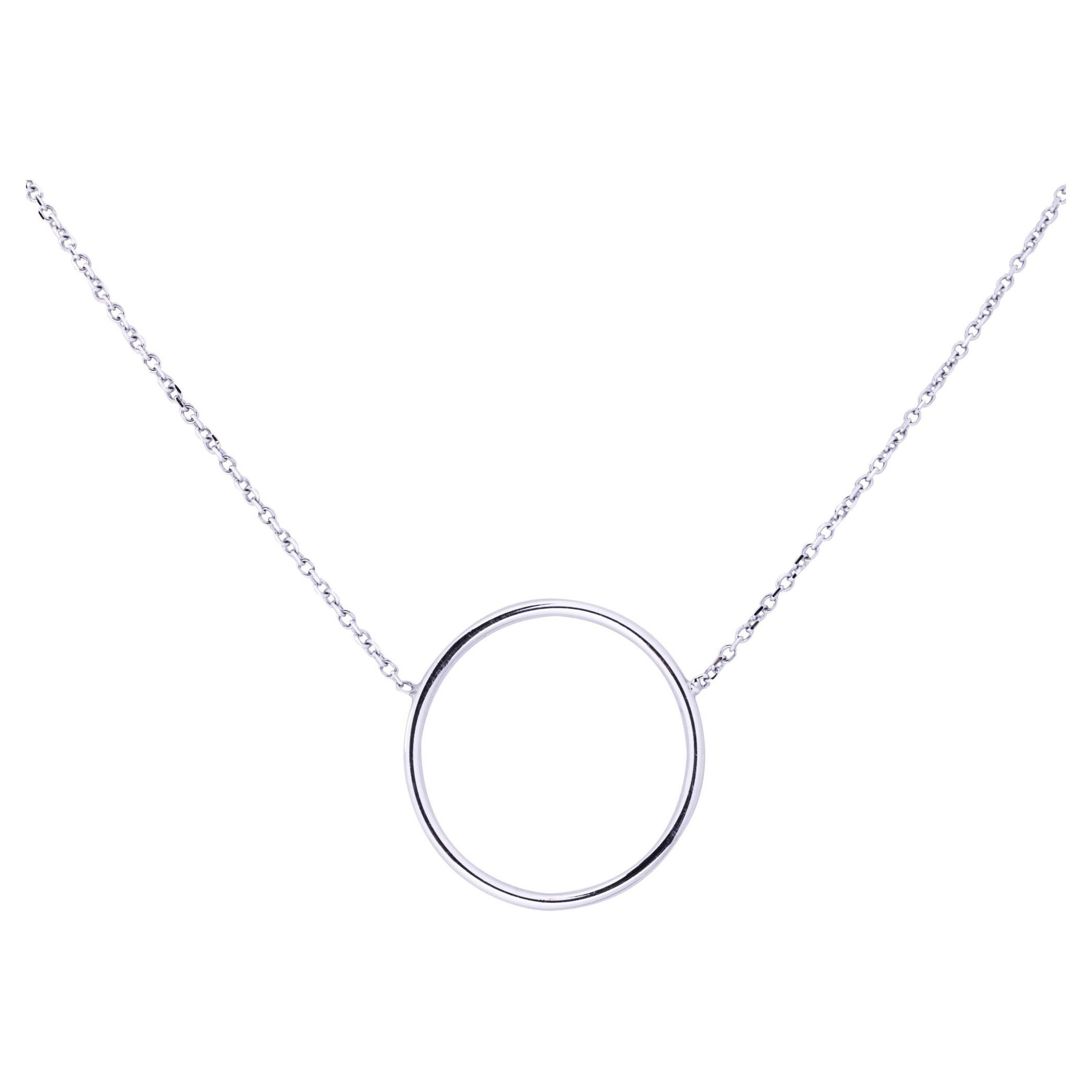 Alex Jona 18 Karat White Gold Hoop Chain Necklace