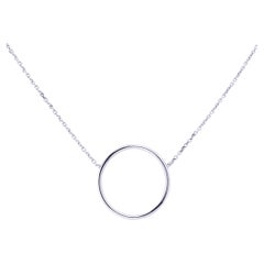 Alex Jona 18 Karat White Gold Hoop Chain Necklace