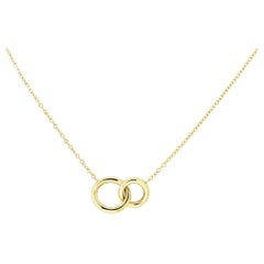 Used Alex Jona 18 Karat Yellow Gold Interlocking Hoop Chain Necklace
