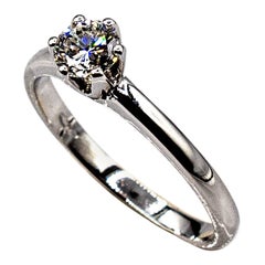 Solitär-Ring aus Weißgold mit Diamanten im Art-déco-Stil im Brillantschliff