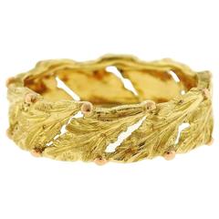 Buccellati Gold Leaf Motif Wedding Band Ring