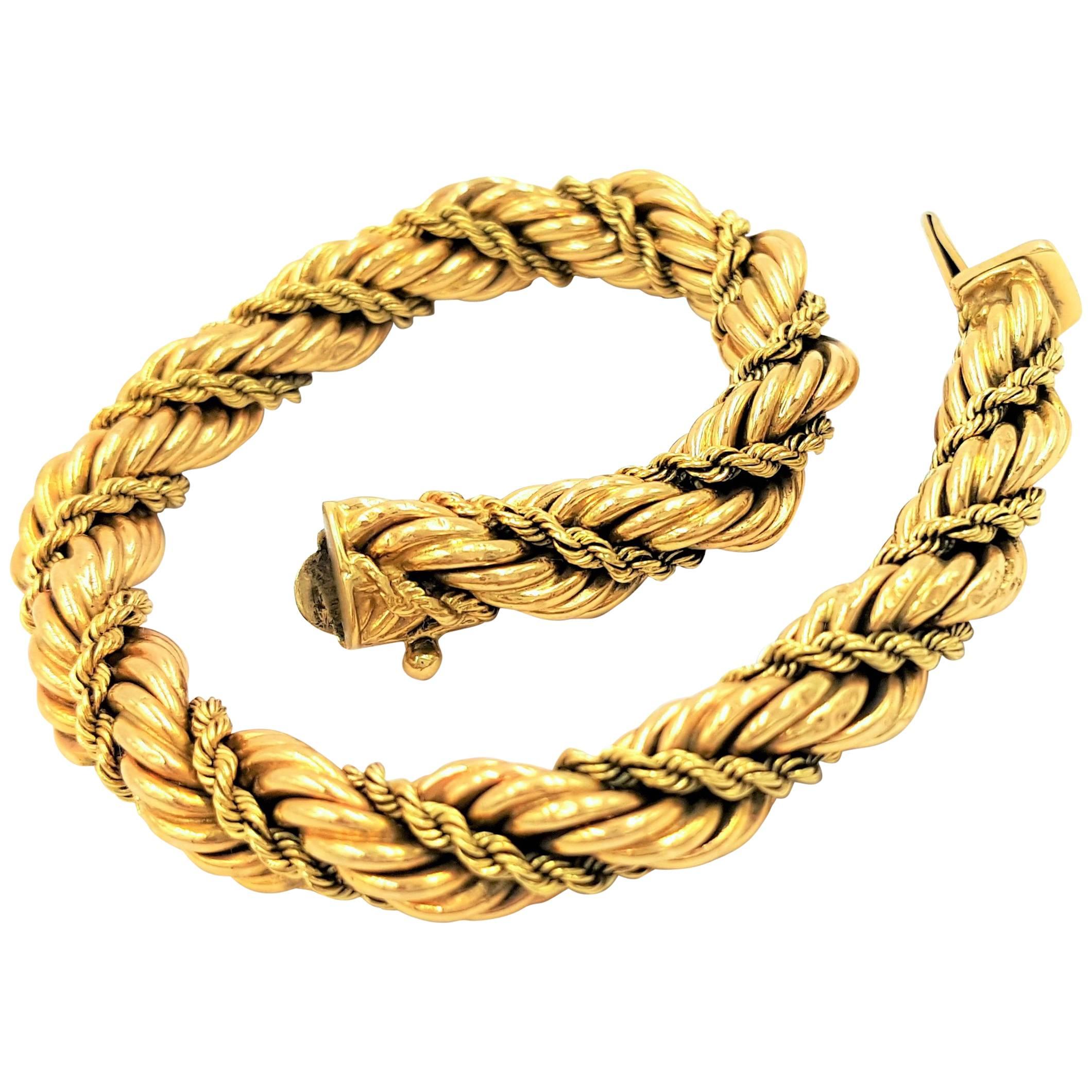 Tiffany & Co. Golden Light Collection Twisted Gold Rope Bracelet For Sale