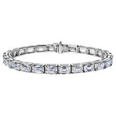 26 Karat Smaragdschliff-Diamant-Tennisarmband zertifiziert