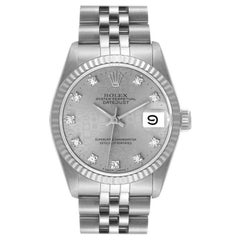 Rolex Datejust Midsize Steel White Gold Diamond Dial Ladies Watch 68274