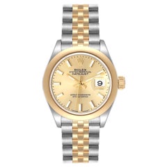 Rolex Datejust Steel Yellow Gold Champagne Dial Ladies Watch 279163