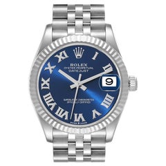 Rolex Datejust Midsize 31 Steel White Gold Blue Dial Watch 278274 Unworn