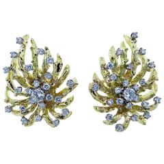 Branch Design   Diamond Earrings