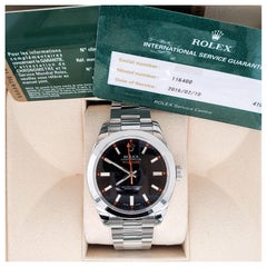 Rolex Milgauss 40MM 116400 Black Dial Stainless Steel Watch Box Papers