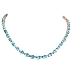 Sophisticated 18kt Rose Gold Necklace with Natural Apatites and Diamonds