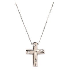 Tiffany & Co. Etoile Cross Pendant Necklace Platinum with Diamonds