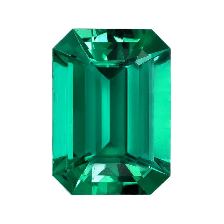 Muzo Colombia No Oil Emerald Ring Gem 2.10 Carat Emerald Cut Loose Gemstone For Sale