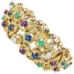 Cheerful Precious Stone Gold Bracelet