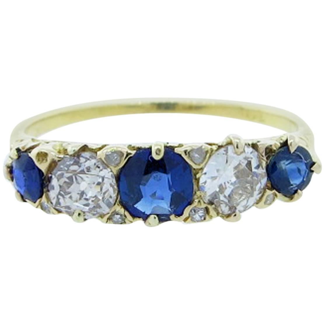 Antique Sapphire Diamond Gold Ring