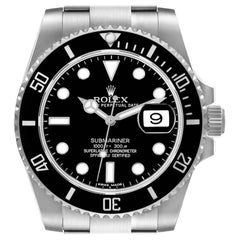 Rolex Submariner Black Dial Ceramic Bezel Steel Mens Watch 116610