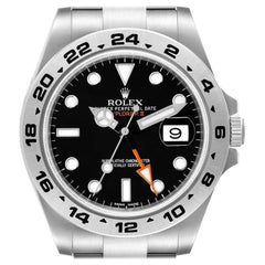 Rolex Explorer II 42 Black Dial Orange Hand Steel Mens Watch 216570