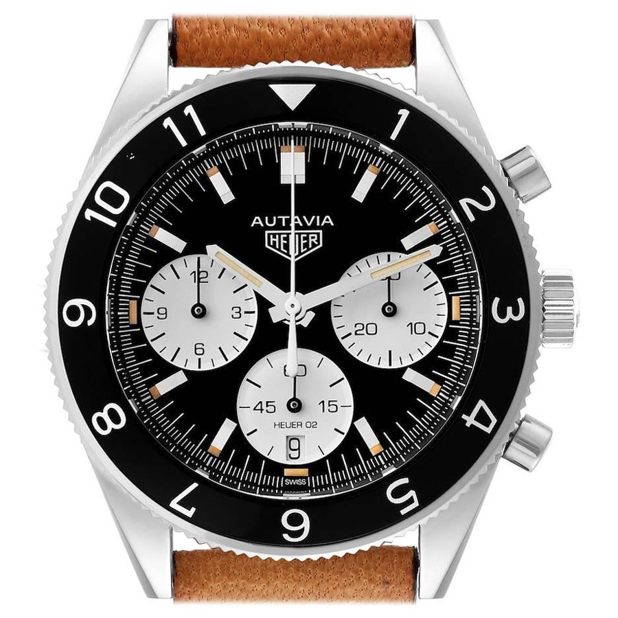 Tag Heuer Autavia Heritage Chronograph Steel Mens Watch CBE2110 For Sale