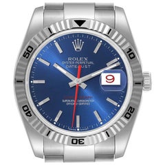 Rolex Datejust Turnograph Blue Dial Steel Mens Watch 116264 Box Papers