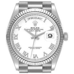 Rolex Day Date 36mm President White Gold White Dial Mens Watch 128239 Unworn