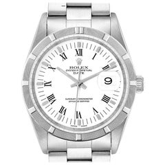 Rolex Date White Dial Oyster Bracelet Steel Mens Watch 15210