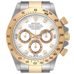 Rolex Daytona Steel Yellow Gold Diamond Dial Zenith Movement Mens Watch 16523