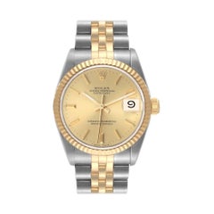 Rolex Datejust Midsize Steel Yellow Gold Champagne Dial Ladies Watch 68273