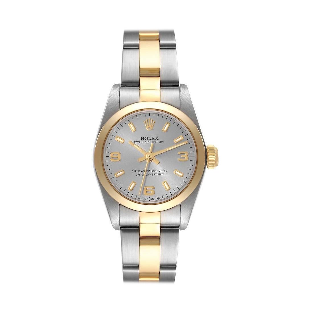 Rolex Oyster Perpetual Steel Yellow Gold Slate Dial Ladies Watch 67183