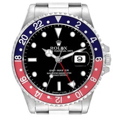 Vintage Rolex GMT Master 40mm Blue Red Pepsi Bezel Steel Mens Watch 16700 Box Papers