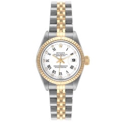 Rolex Datejust Steel Yellow Gold Roman Diamond Dial Ladies Watch 69173