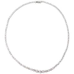  Old Mine cut Diamond Platinum Riviere Necklace 