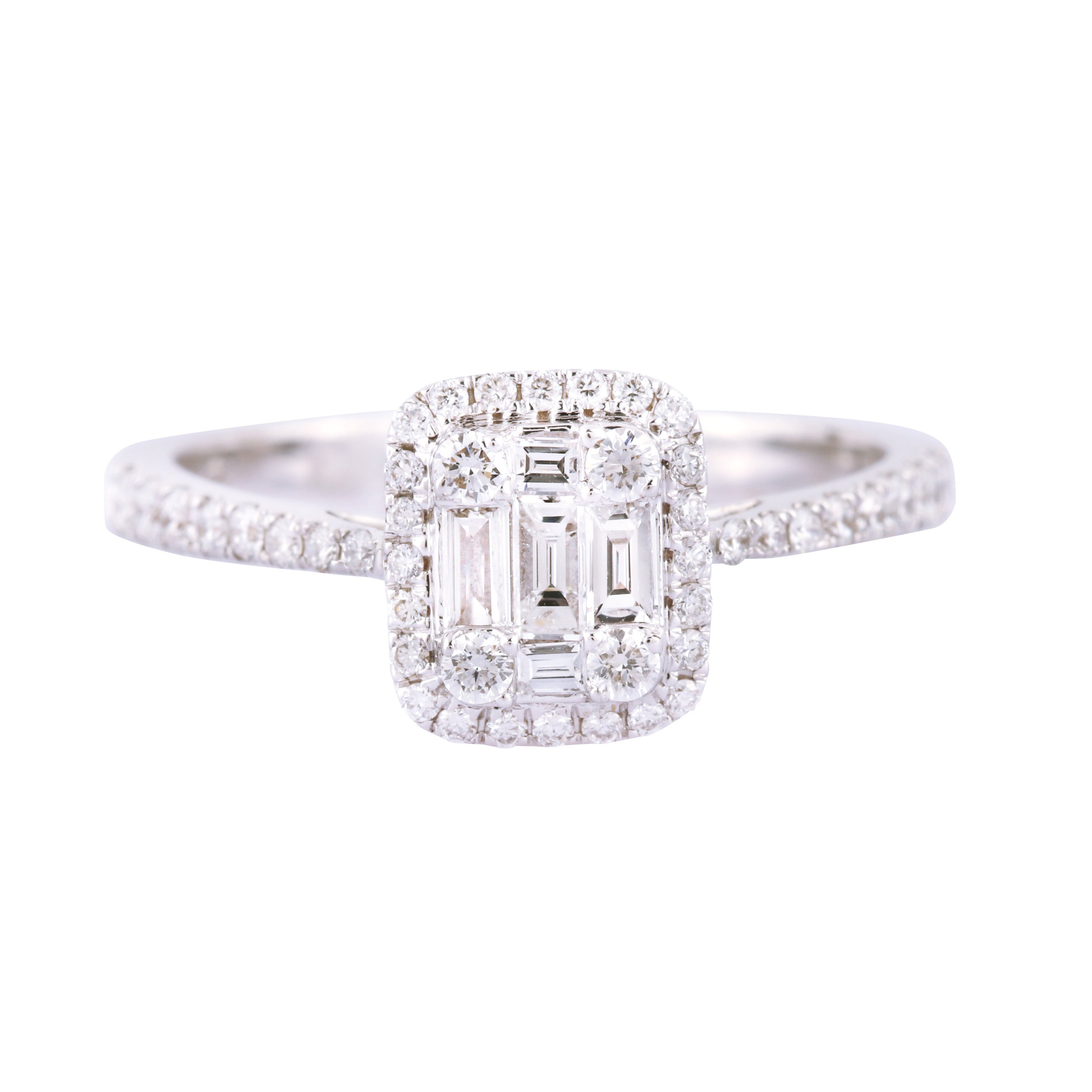 18 Karat White Gold Diamond Wedding Ring For Sale