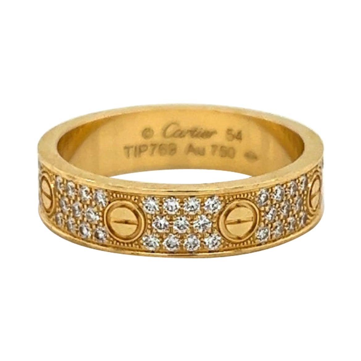 Cartier Love Yellow Gold Ring Full Diamond Pave