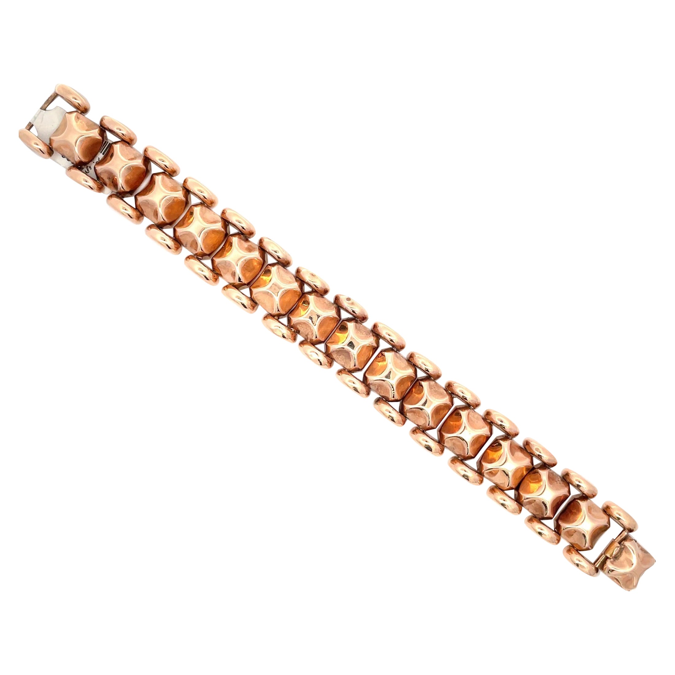 Retro 14 Karat Rose Gold link bracelet weighing 48.8 grams. 
Can be shortened.
DM for price, videos & pictures.
Search Harbor Diamonds for more link bracelets. 