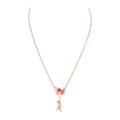 Van Cleef & Arpels Mercredi a Paris 18k Rose Gold Diamond Coral Necklace