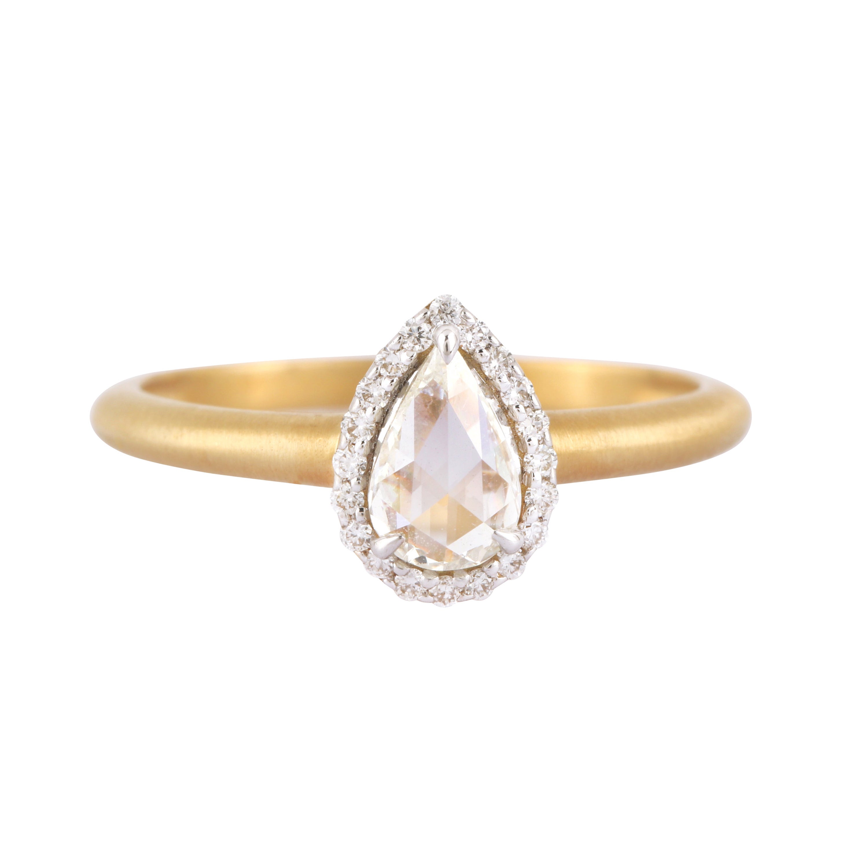 18 Karat Gold 0.63 Carat Solitaire Engagement Ring For Sale