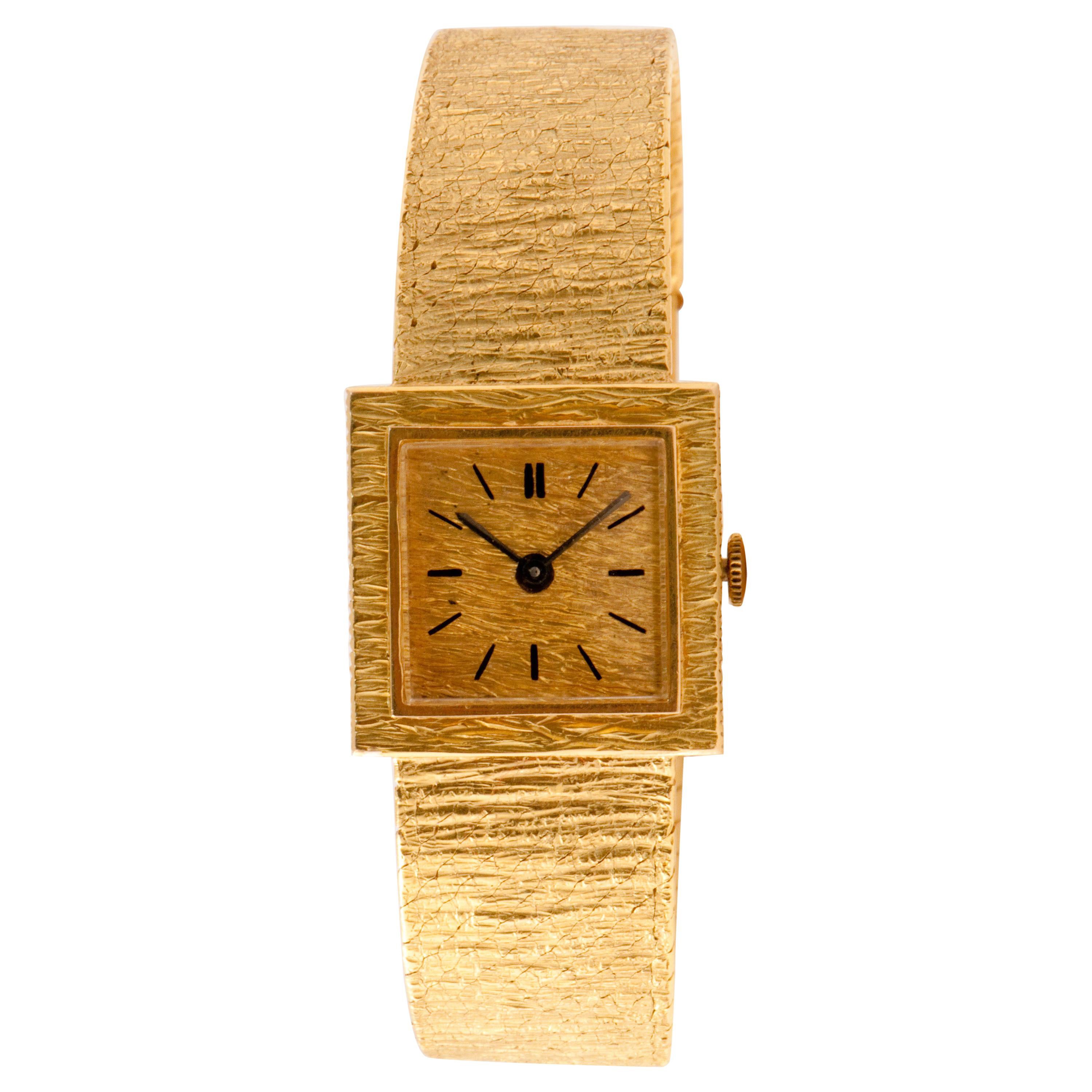 Ladies Wristwatch Mechanical Movement Yellow Gold 18 Karat