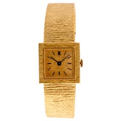 Vintage Ladies Wristwatch Mechanical Movement Yellow Gold 18 Karat