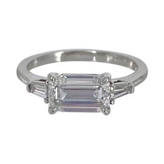 J. Birnbach 1.51 ct Emerald Cut East West Engagement Ring with Tapered Baguettes