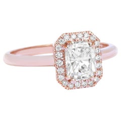 Radiant Cut Moissanite Diamond Halo Dainty Engagement Ring - "Radiant soul"