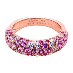 Etincelle De Cartier Pink Sapphire Diamond Ring 18 Karat Rose Gold