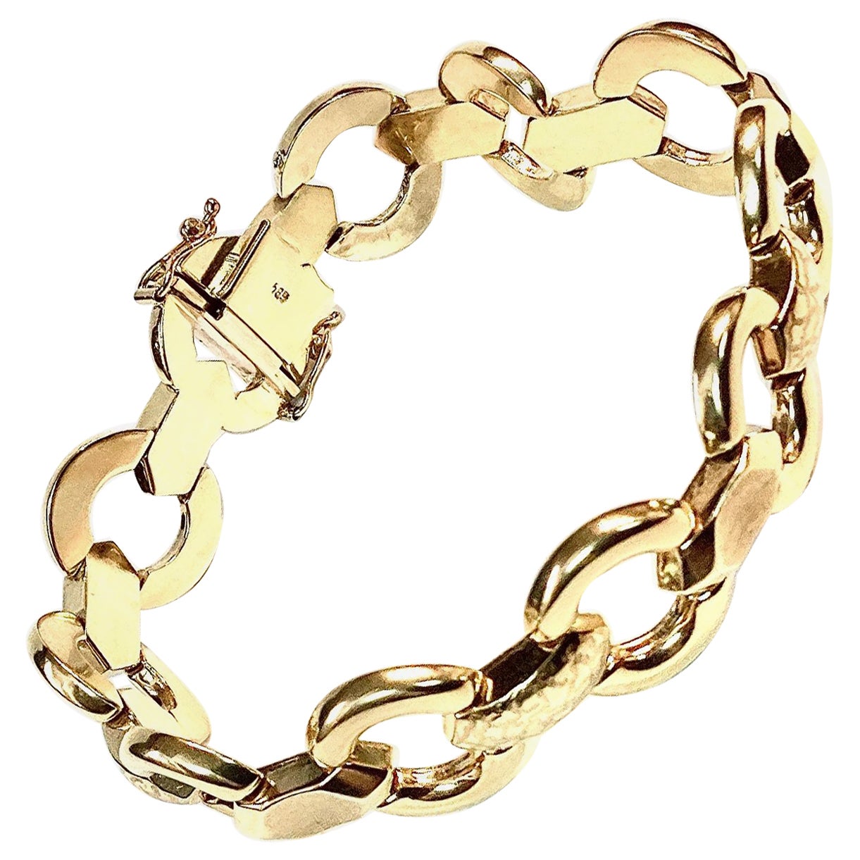 Bracelet unisexe à maillons en or jaune 14k 