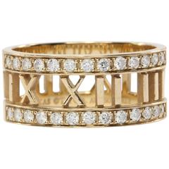 Tiffany & Co. Atlas Open Diamonds Gold Ring 