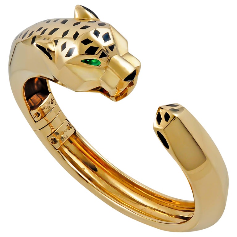Cartier Panthere Peridot Onyx Cuff Bracelet at 1stDibs