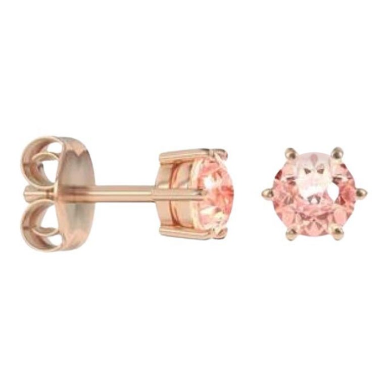 David Locco Earrings 5C Sustainable Gloss  Timeless Rose Gold Diamonds 0.20ct For Sale