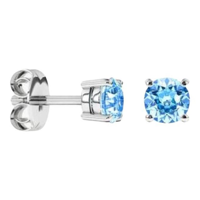 David Locco Earrings 5C Sustainable Gloss  Timeless Blue Diamonds 0.2ct For Sale