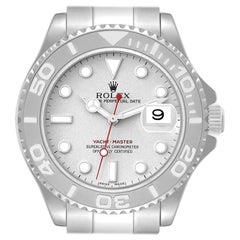 Used Rolex Yachtmaster Steel Platinum Dial Platinum Bezel Mens Watch 16622