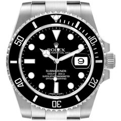 Rolex Submariner Black Dial Ceramic Bezel Steel Mens Watch 116610